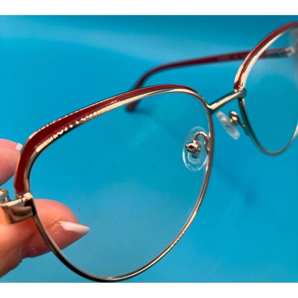Guess Eyeglass Frames Women 53mm Burgandy Gold Cat Eye GU50334 *Frames Only*